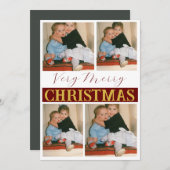 非常に陽気なクリスマスの休日のカスタム写真 シーズンカード (正面/裏面)