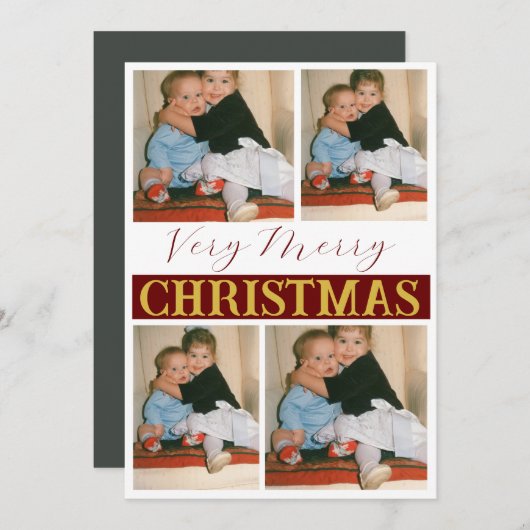 非常に陽気なクリスマスの休日のカスタム写真 シーズンカード (正面/裏面)