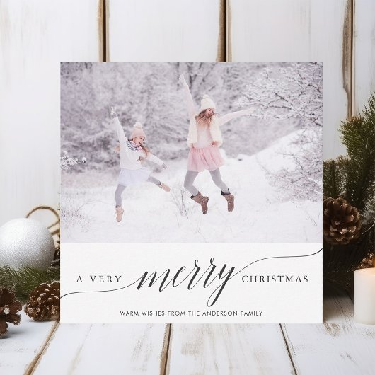 非常に陽気なクリスマスの休日の写真カード シーズンカード