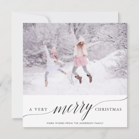 非常に陽気なクリスマスの休日の写真カード シーズンカード (正面)