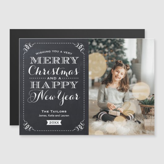 非常に陽気なクリスマスの磁気フォトカード (正面/裏面)