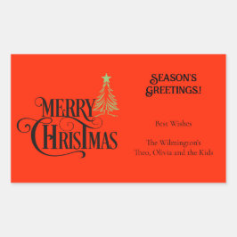 非常に陽気なクリスマスの長方形のギフトラベル 長方形シール