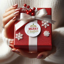 非常に陽気なクリスマスエレガントの丸いシール ラウンドシール