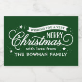 非常に陽気なクリスマススクリプト休日の贈り物 スパークリングワインラベル (シングルラベル)