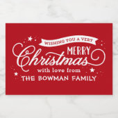 非常に陽気なクリスマススクリプト休日の贈り物 フードラベル (シングルラベル)