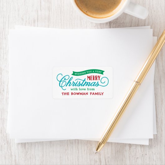 非常に陽気なクリスマススクリプト休日の贈り物 ラベル (インサイチュ)