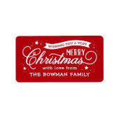 非常に陽気なクリスマススクリプト休日の贈り物 ラベル (正面)