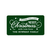 非常に陽気なクリスマススクリプト休日の贈り物 ラベル (正面)