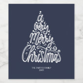 非常に陽気なクリスマスタイポグラフィ文字 ワインラベル (シングルラベル)