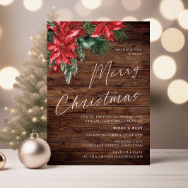 非常に陽気なクリスマスパーティーお祝い 素朴 招待状