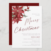 非常に陽気なクリスマスパーティーの花キャンディカイン 招待状 (正面/裏面)