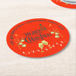 非常に陽気なクリスマスパーティー ラウンドペーパーコースター