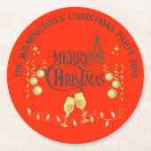 非常に陽気なクリスマスパーティー ラウンドペーパーコースター (正面)