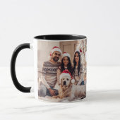 非常に陽気なクリスマスファミリー5写真コラージュ マグカップ (左)