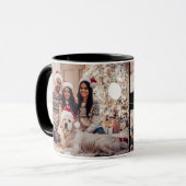 非常に陽気なクリスマスファミリー5写真コラージュ マグカップ (正面左)