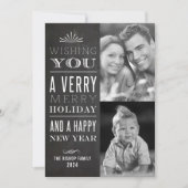 非常に陽気なクリスマスフェイクの黒板2枚の写真 シーズンカード (正面)