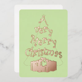 非常に陽気なクリスマスフォイルのホリデーカード 箔シーズンカード