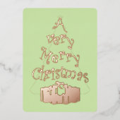 非常に陽気なクリスマスフォイルのホリデーカード 箔シーズンカード (正面)