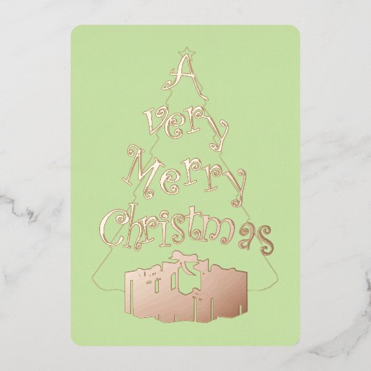 非常に陽気なクリスマスフォイルのホリデーカード 箔シーズンカード (正面)