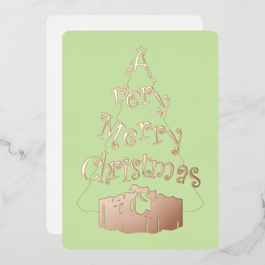 非常に陽気なクリスマスフォイルのホリデーカード 箔シーズンカード (正面/裏面)