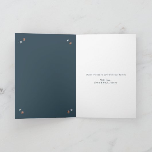 非常に陽気なクリスマスモダンのドードルの木の写真 シーズンカード (内部)