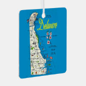 非常に青いデラウェアの地図 メタルオーナメント (正面右)