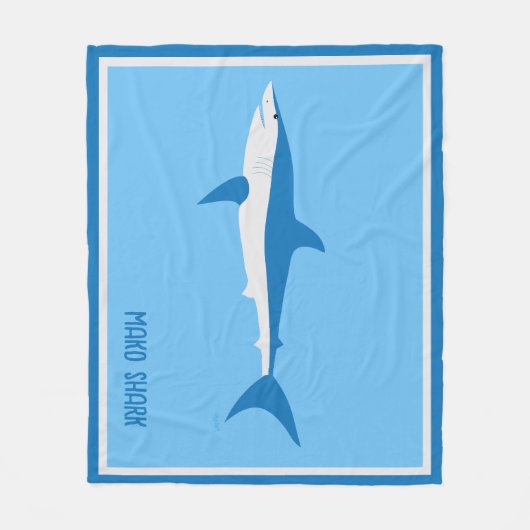 非常に青いマコシャーク フリースブランケット (正面)