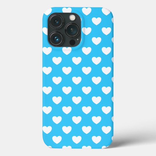 非常に青かわいらしで、白いハートパターン Case-Mate iPhoneケース (裏面)
