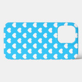 非常に青かわいらしで、白いハートパターン Case-Mate iPhoneケース (裏面 (横))