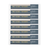 非常に青メリーいトープストライプ差出人住所 ラップアラウンドラベル (シート)