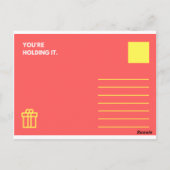 非常に面白い - オレンジ シンプル ミニマル ポストカード (裏面)