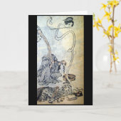 非常に風変わりで日本のな挨拶状 カード (黄色い花)