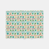 非常に飢えた毛虫の平和の愛の地球 フリースブランケット (正面(横))