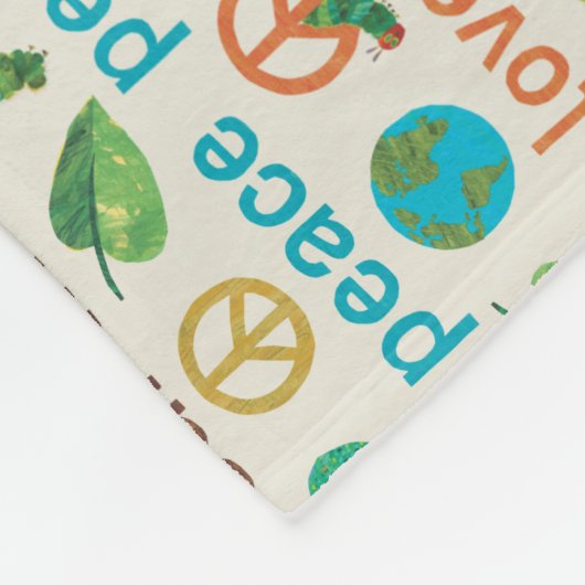 非常に飢えた毛虫の平和の愛の地球 フリースブランケット (角)