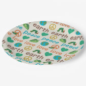 非常に飢えた毛虫の平和の愛の地球 ペーパープレート (アングル)