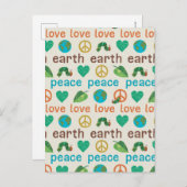 非常に飢えた毛虫の平和の愛の地球 ポストカード (正面/裏面)