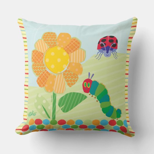 非常に飢えた毛虫の良い朝の太陽の光 クッション (正面)