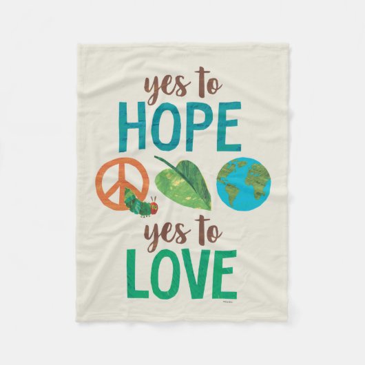 非常に飢えた毛虫のYesが希望する フリースブランケット (正面)