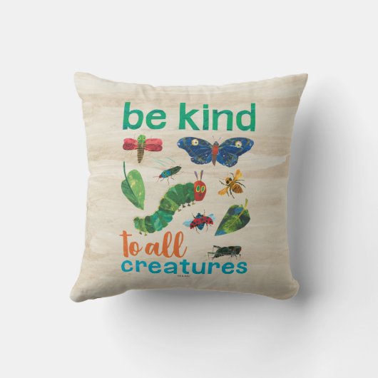 非常に飢えた毛虫は全てのクリエイターに親切である クッション (裏面)