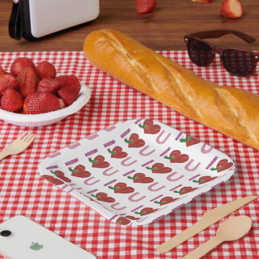 非常に飢えた毛虫 |ハート ペーパープレート (ピクニック)