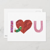 非常に飢えた毛虫 |ハート ポストカード (正面/裏面)