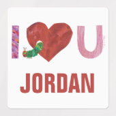 非常に飢えた毛虫 |ハート ラベル (デザイン1)