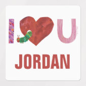 非常に飢えた毛虫 |ハート ラベル (デザイン2)