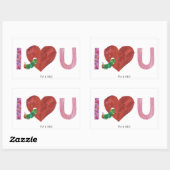 非常に飢えた毛虫 |ハート 長方形シール (シート)