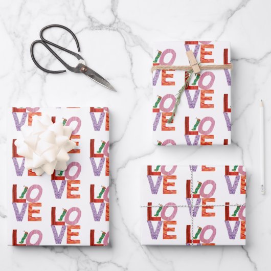 非常に飢えた毛虫 |愛 ラッピングペーパーシート (正面)