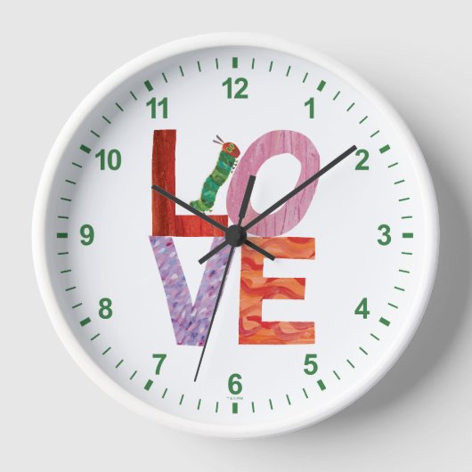 非常に飢えた毛虫 |愛 壁時計 (正面)