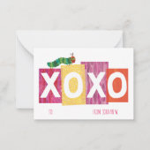 非常に飢えた毛虫 | XOXO ノートカード (正面)