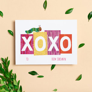 非常に飢えた毛虫 XOXO ノートカード