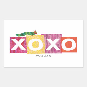 非常に飢えた毛虫   XOXO 長方形シール