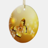 非常に黄色、蝶および泡 セラミックオーナメント (右)